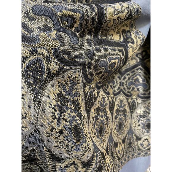 Pashmina Scarf Paisley Gray Tassels 29 X 72 - Picture 3 of 3